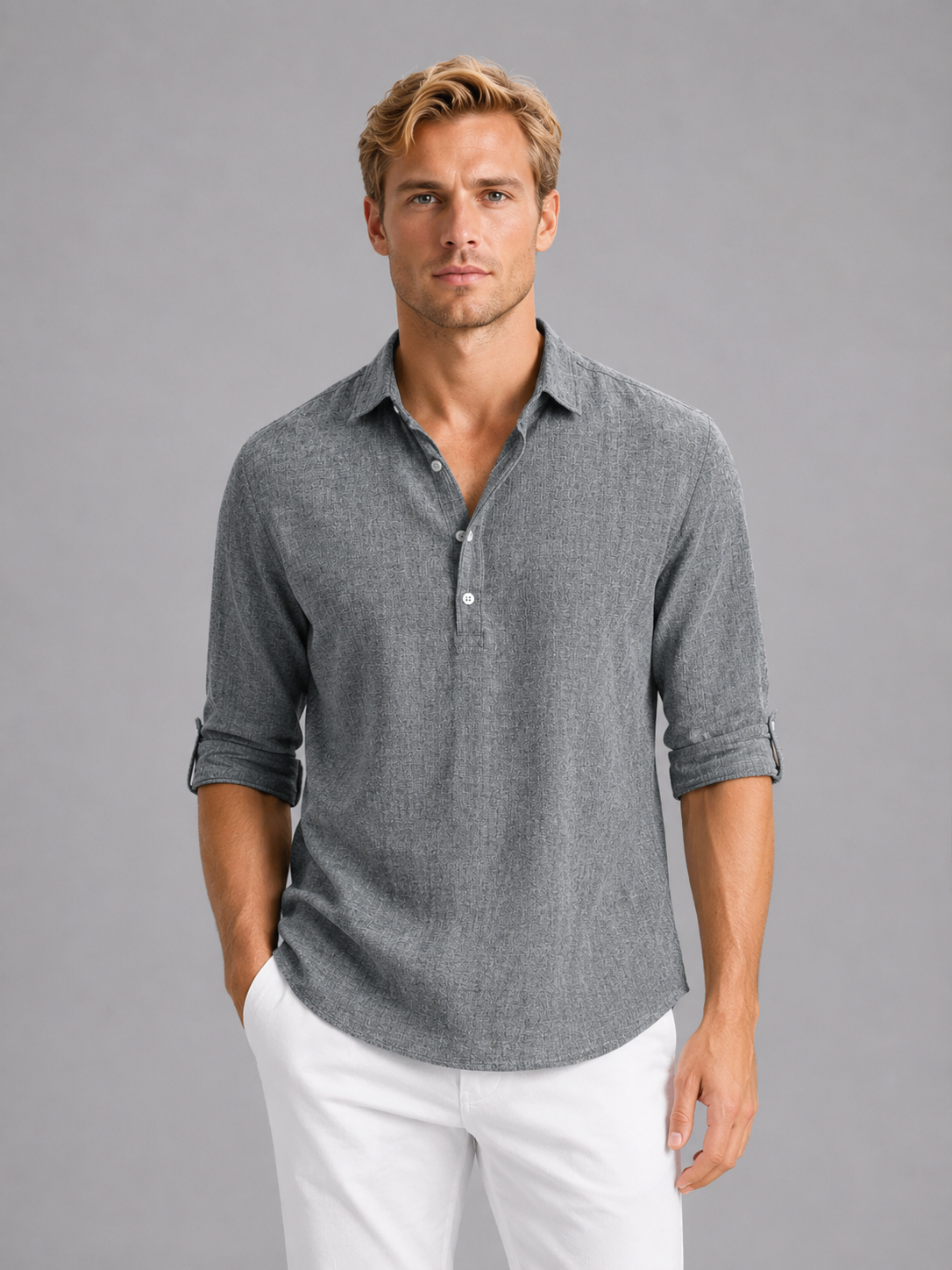 Yohan | Chemise Aspect Lin Manches Longues