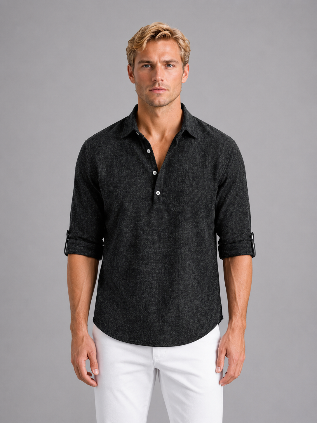 Yohan | Chemise Aspect Lin Manches Longues