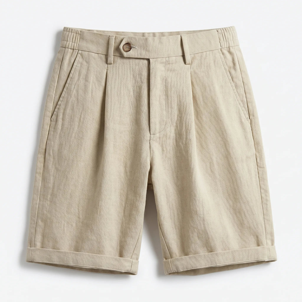 Ambroise | Short Plissé Aspect Lin