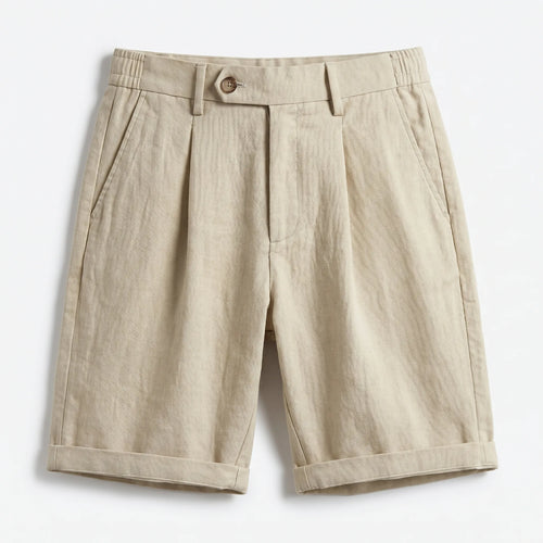 Ambroise | Short Plissé Aspect Lin