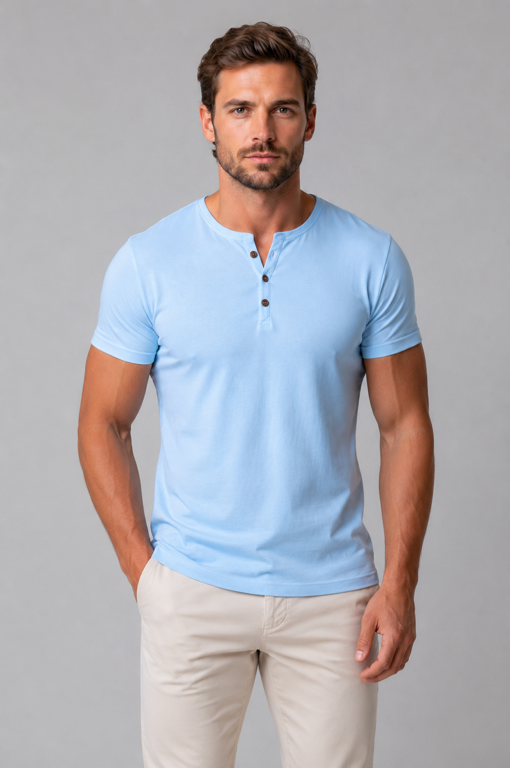 Grégoire-Marie | T-Shirt Henley Boutonné