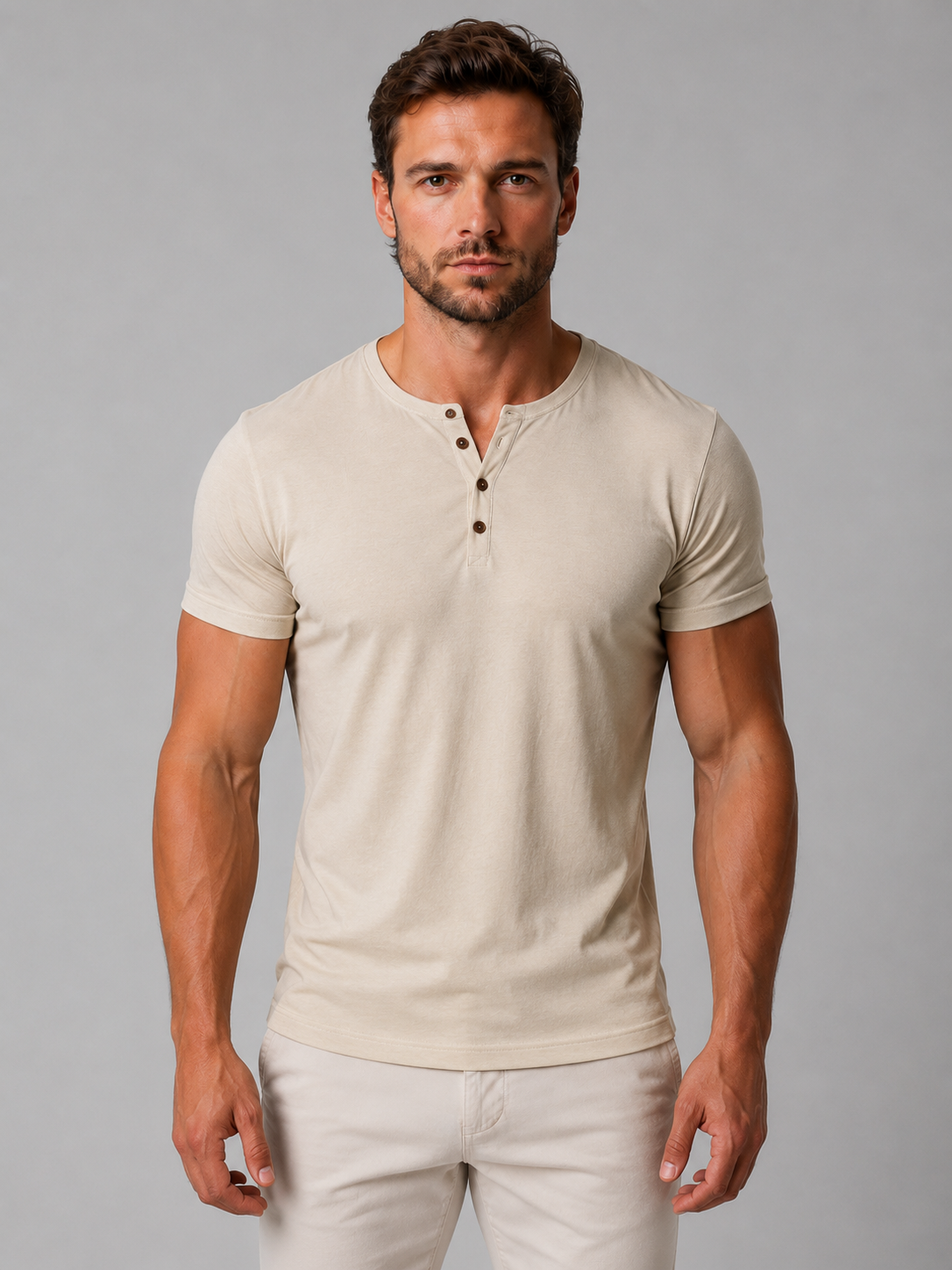 Grégoire-Marie | T-Shirt Henley Boutonné