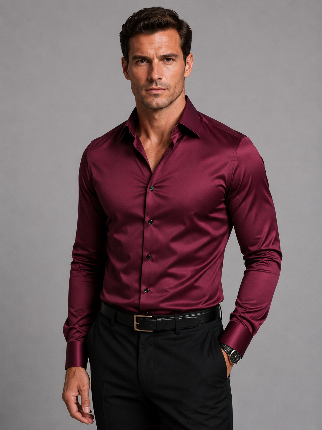Enzo | Chemise Satinée Slim Fit
