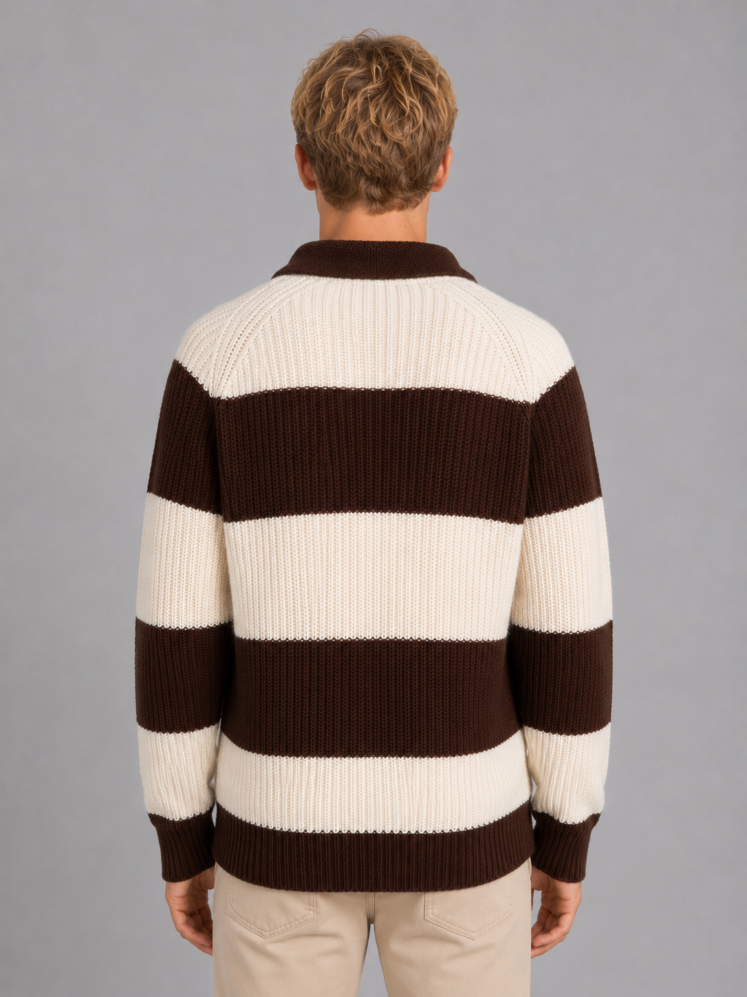 Pacôme | Pull Polo Rayé Col Boutonné