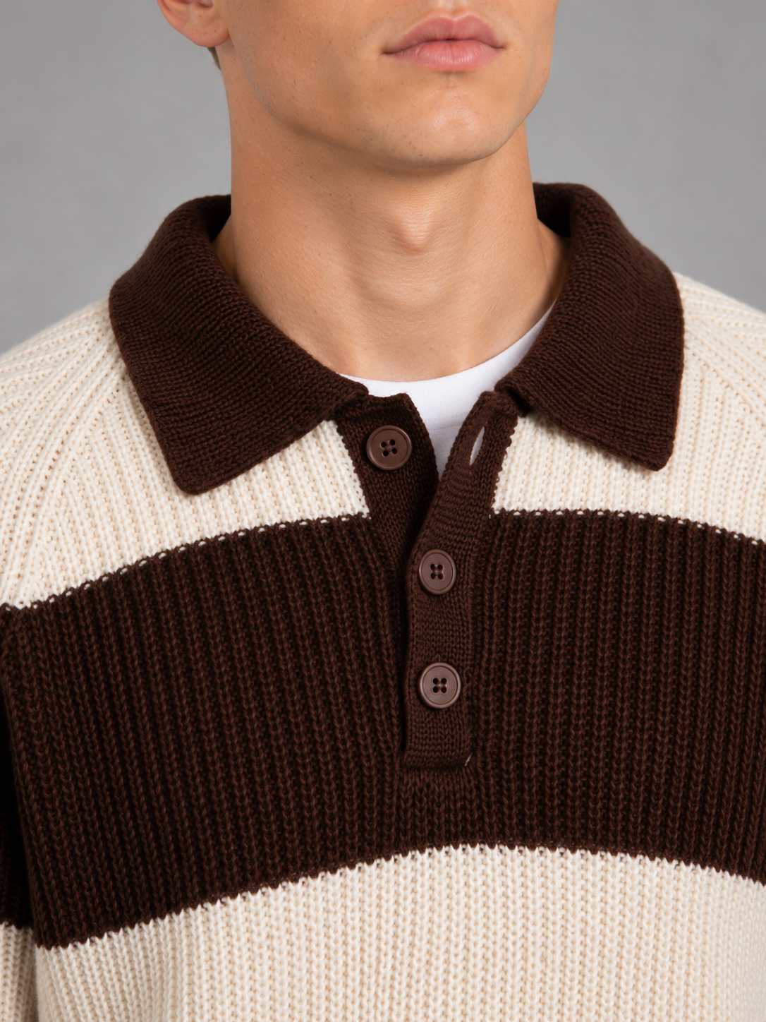 Pacôme | Pull Polo Rayé Col Boutonné