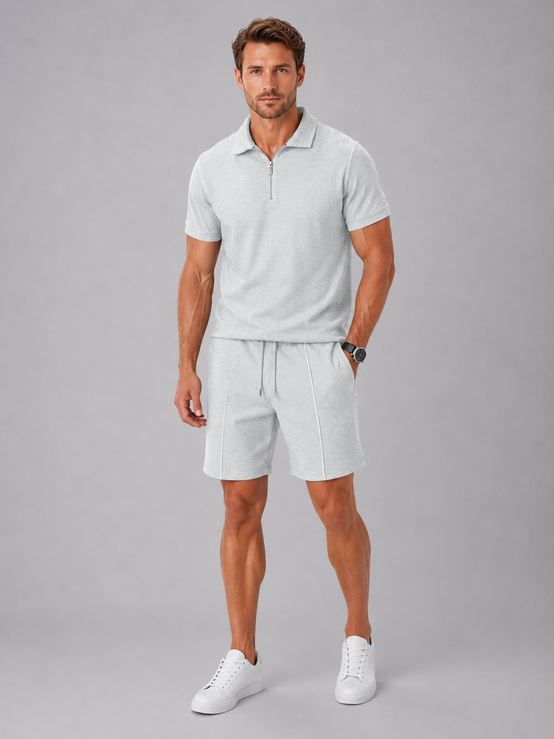 René | Ensemble Polo Zippé et Short