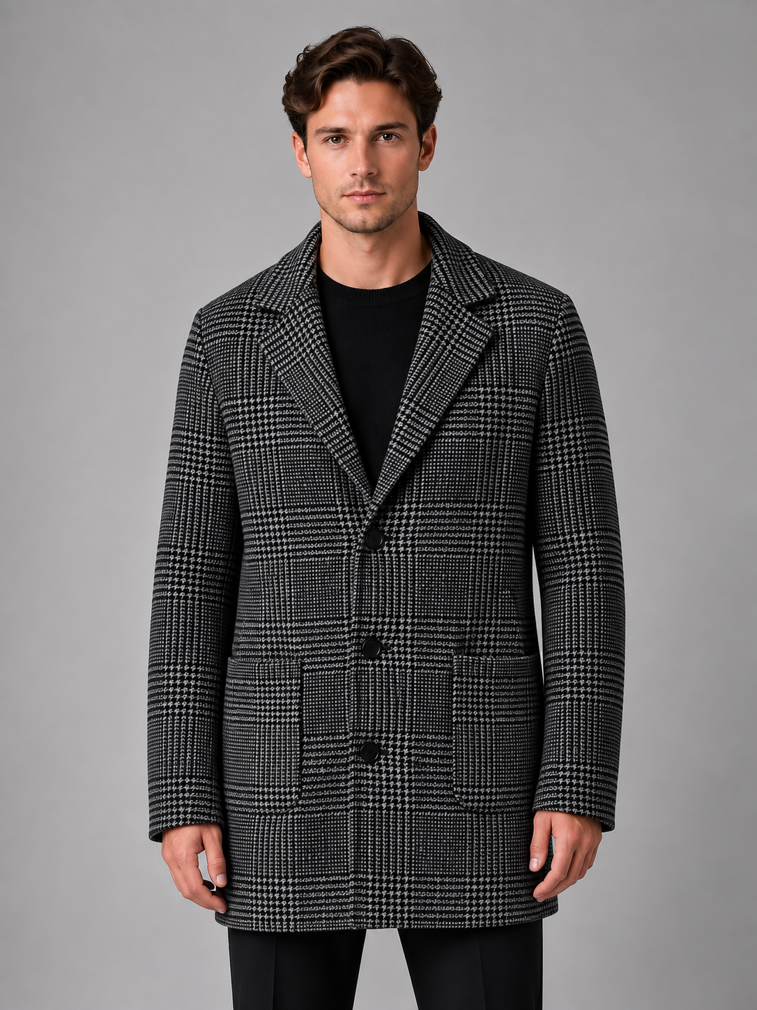 Josse | Manteau Long à Carreaux
