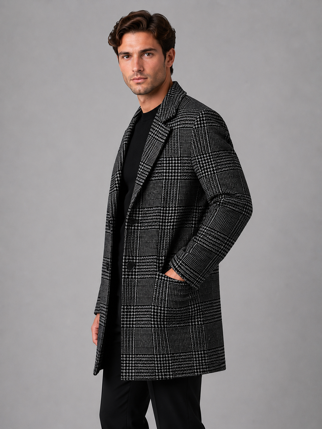 Josse | Manteau Long à Carreaux