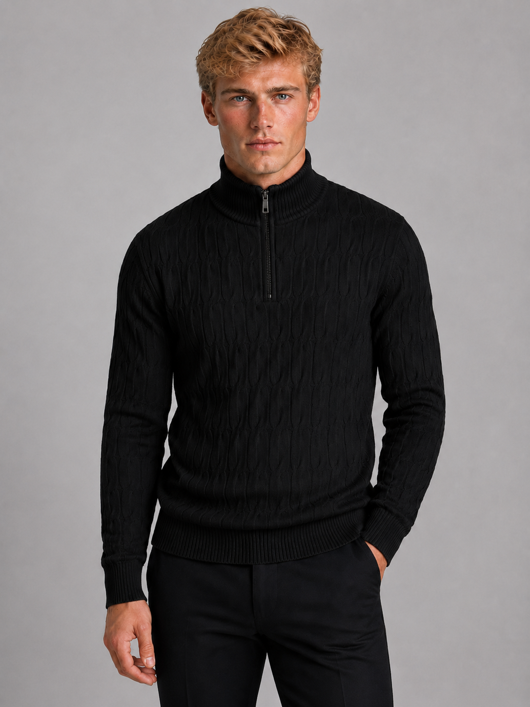 Bernard | Pull Col Zippé Texturé