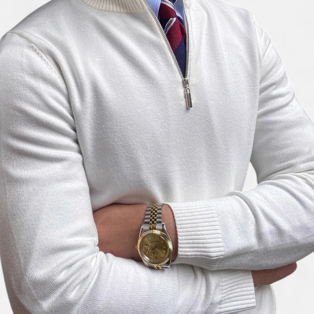 Valère | Pull Col Montant Zippé Ajusté