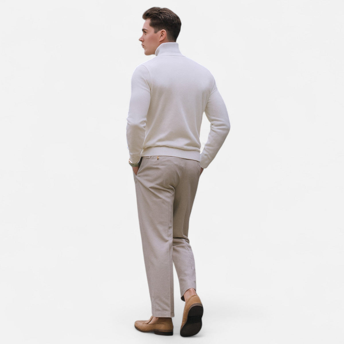 Valère | Pull Col Montant Zippé Ajusté