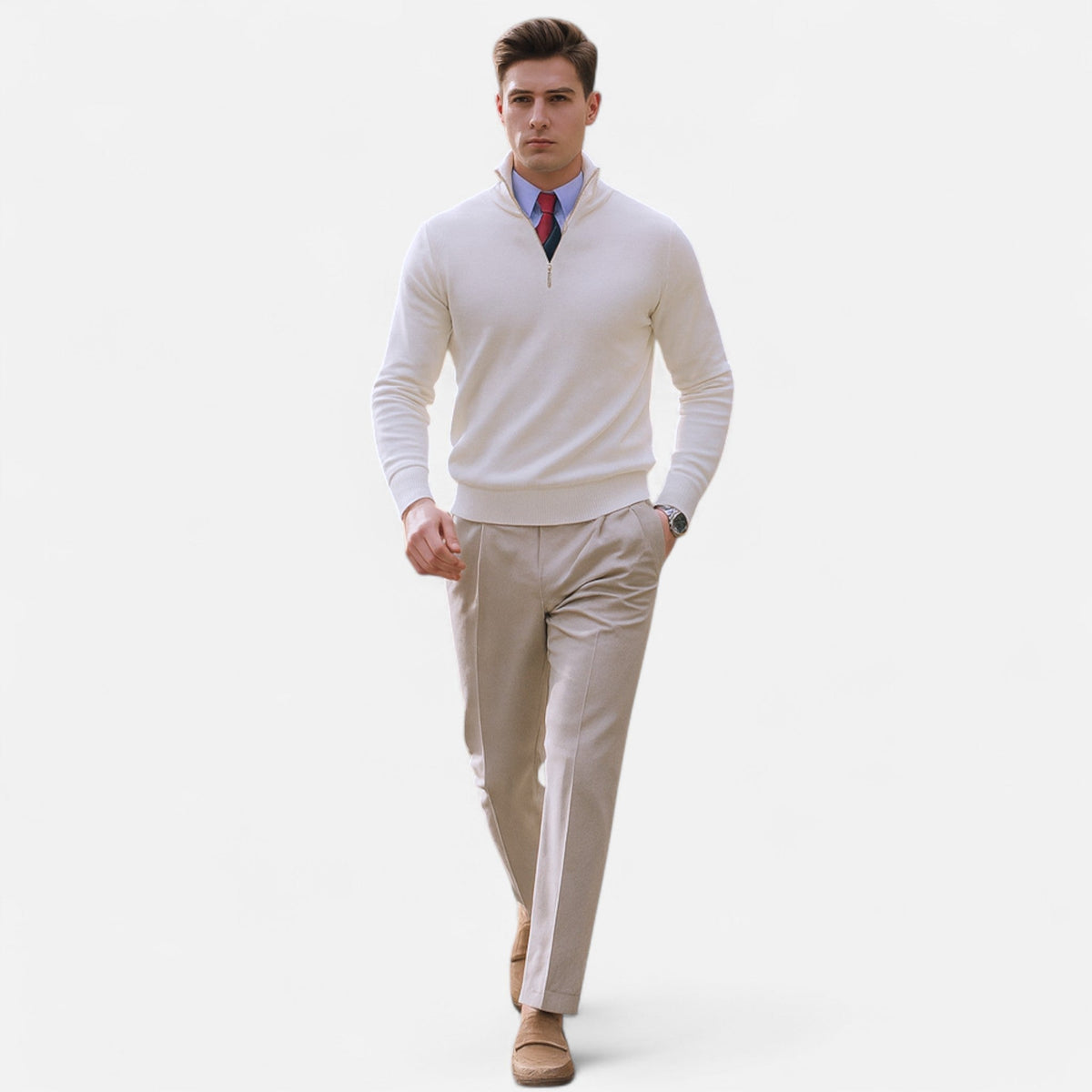 Valère | Pull Col Montant Zippé Ajusté