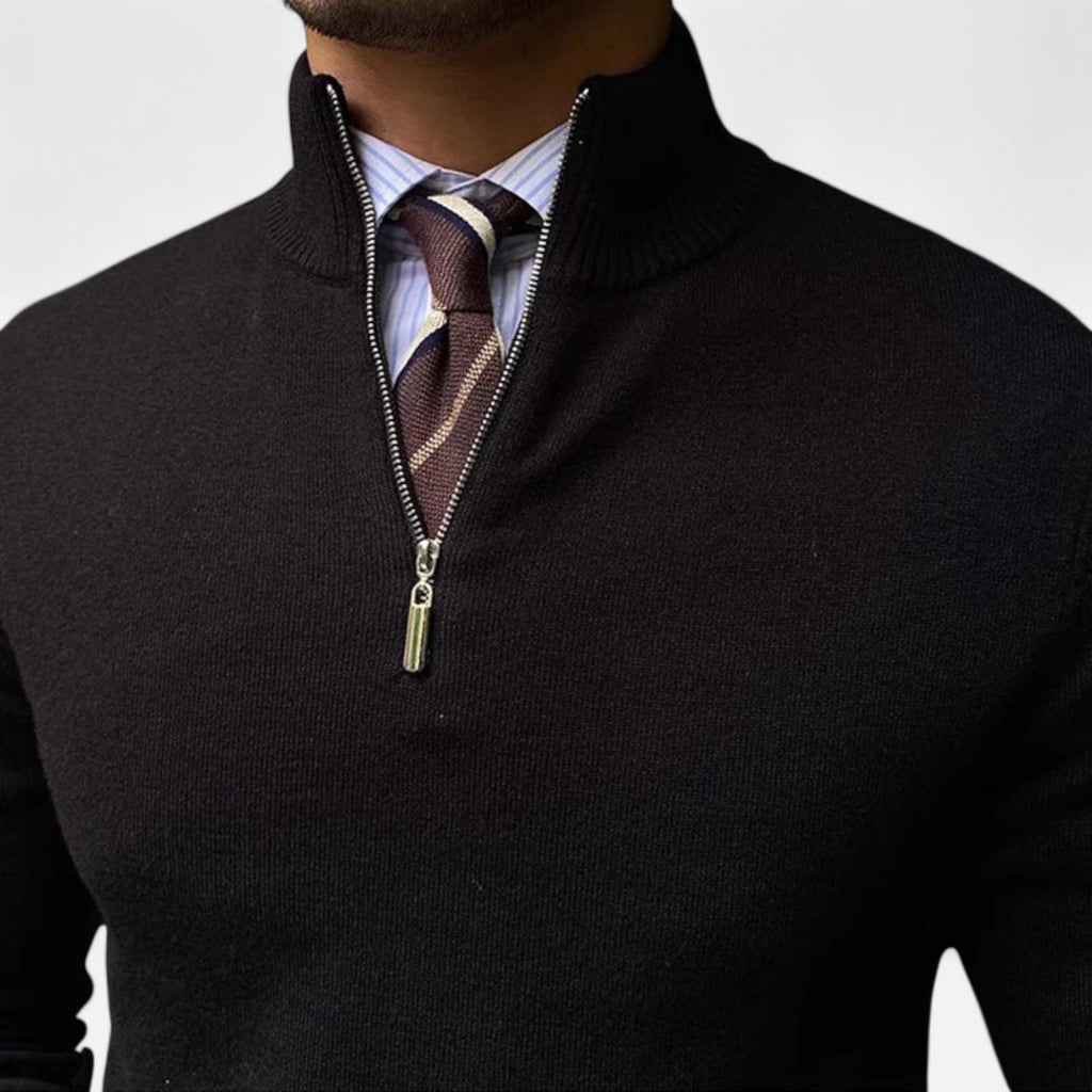 Valère | Pull Col Montant Zippé Ajusté