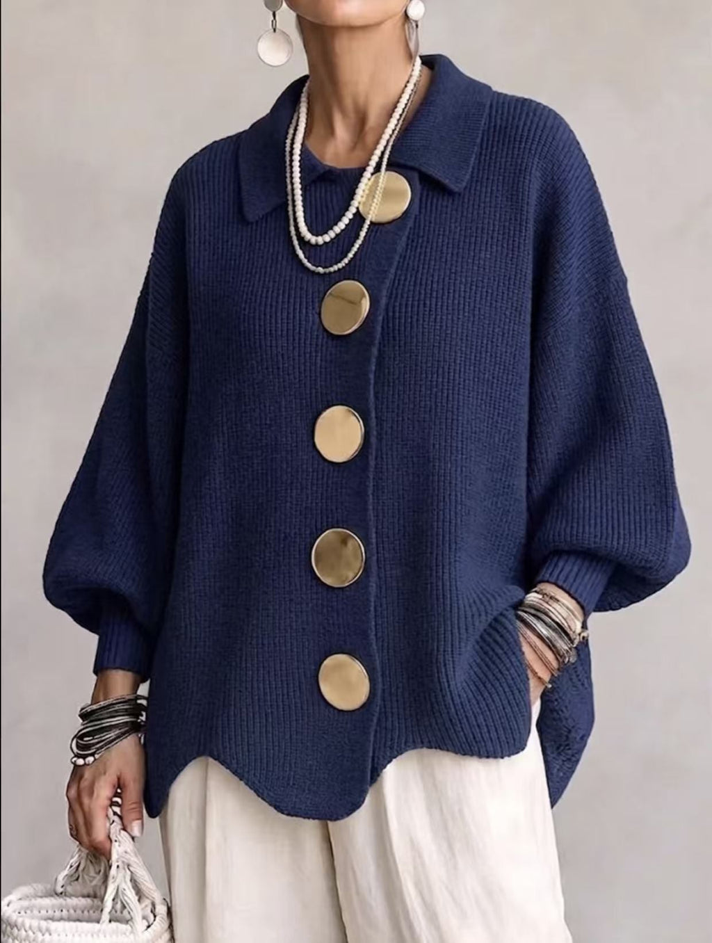 Gaëlane | Cardigan Oversize Gros Boutons