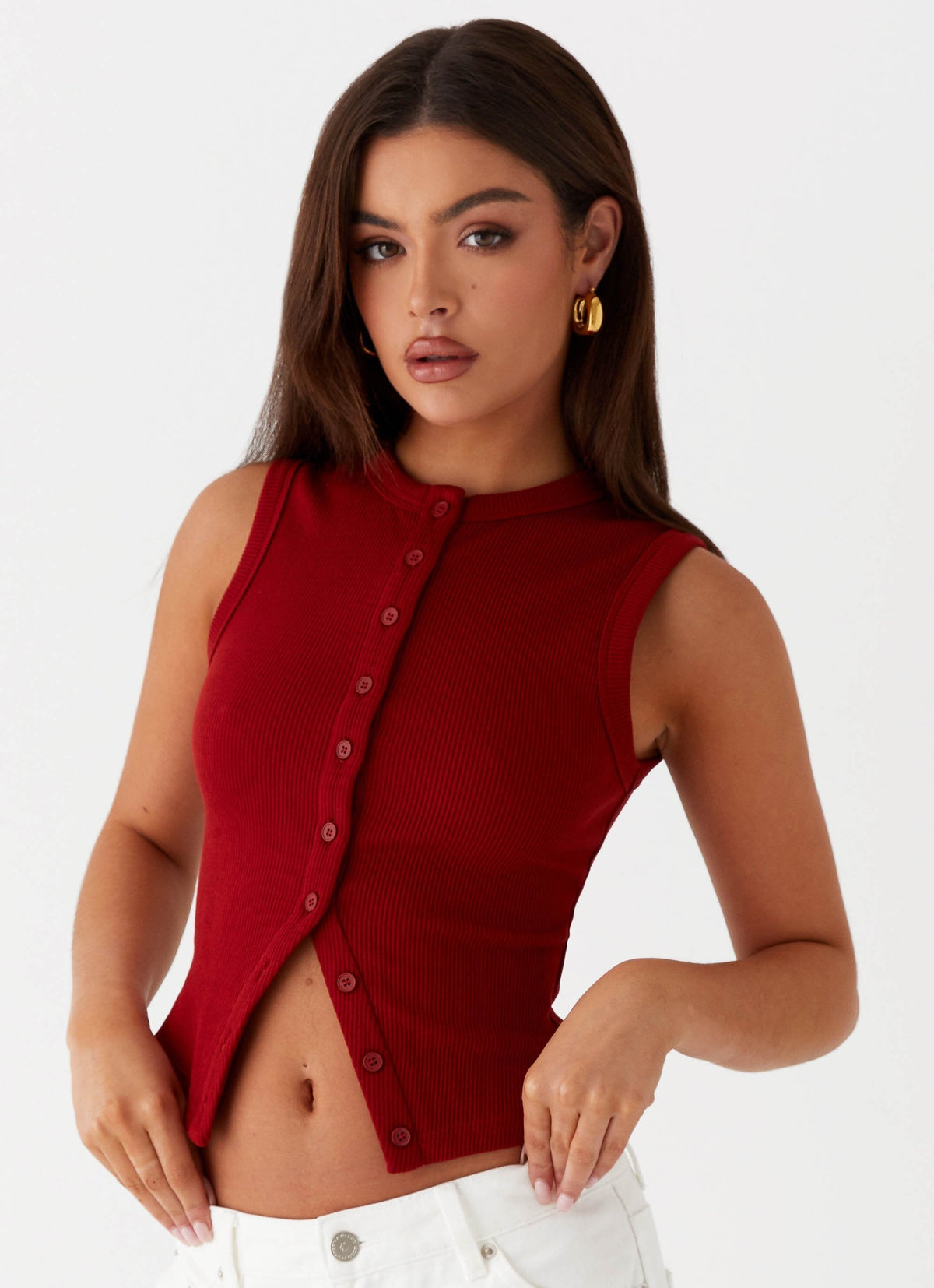 Séraphine | Débardeur Côtelé Boutonné Femme