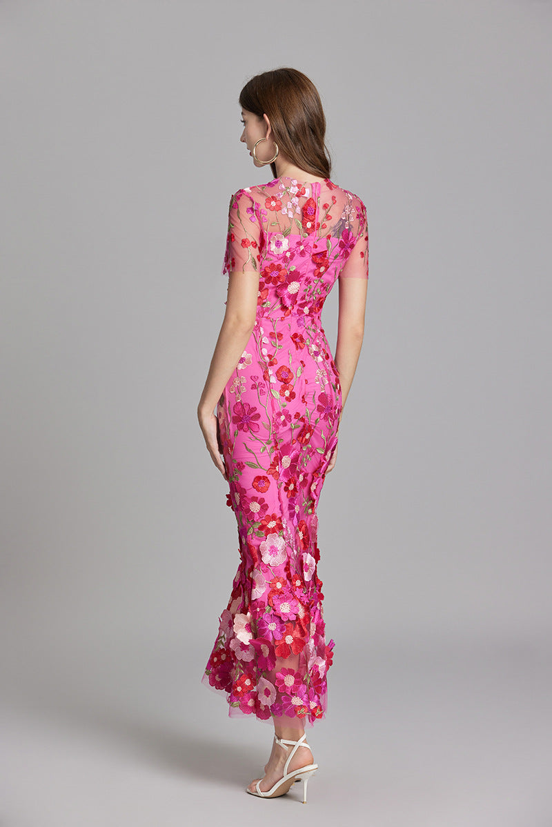 Jasmine | Robe Midi Fleurie Brodée