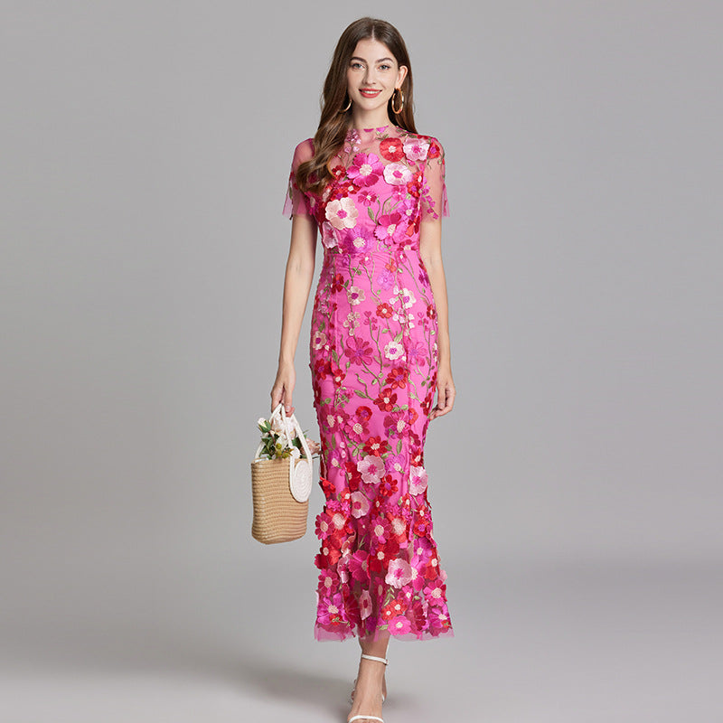 Jasmine | Robe Midi Fleurie Brodée