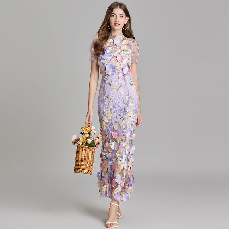 Jasmine | Robe Midi Fleurie Brodée