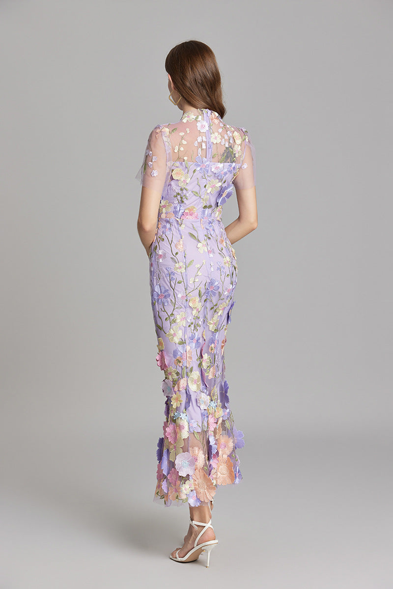 Jasmine | Robe Midi Fleurie Brodée
