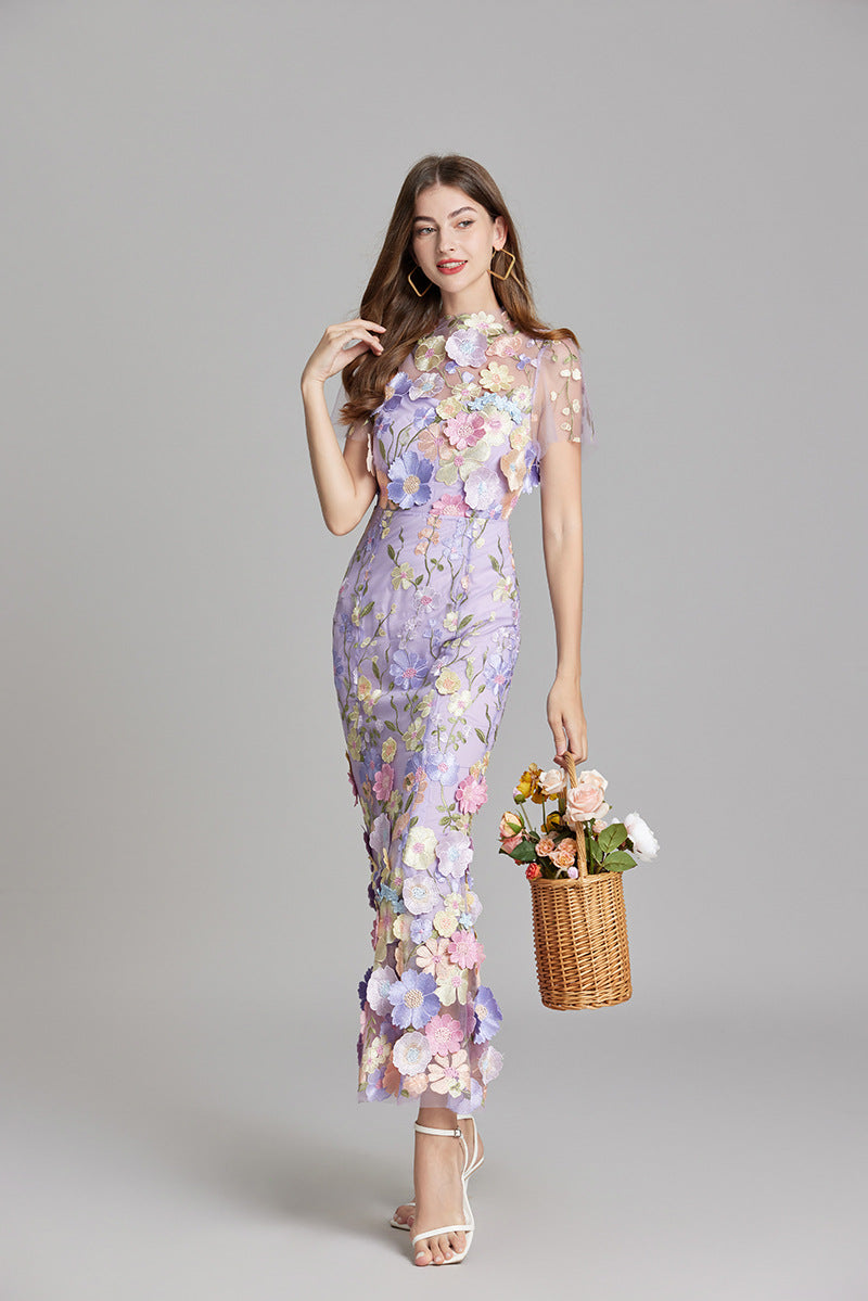 Jasmine | Robe Midi Fleurie Brodée