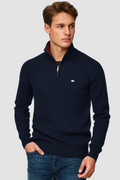 Lucien | Pull Côtelé Demi-Zip Col Montant