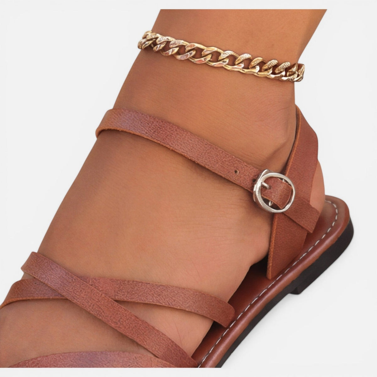 Nathalie | Sandales Plates Brides Croisées Femme