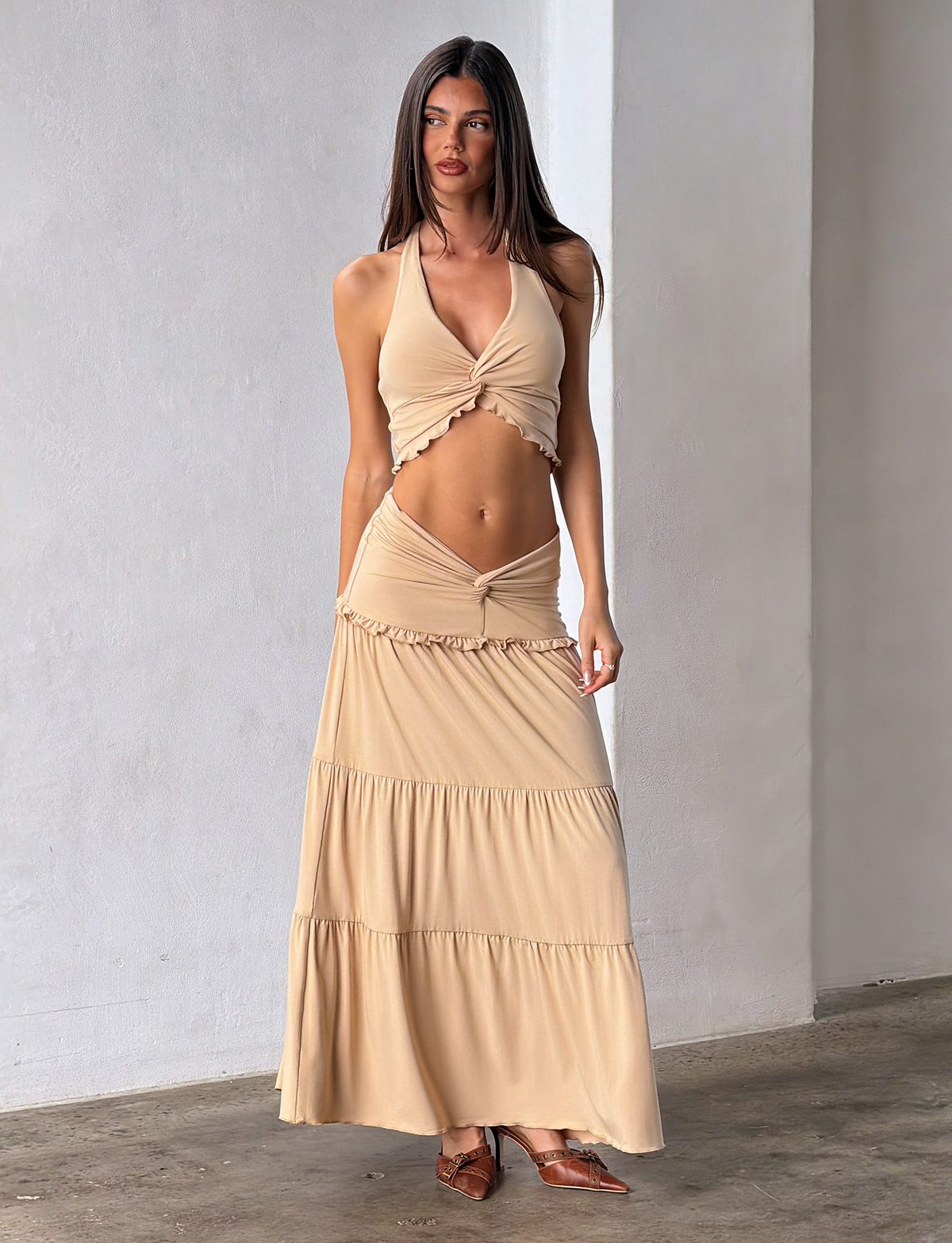 Apolline | Ensemble Top Dos Nu et Jupe Maxi Femme