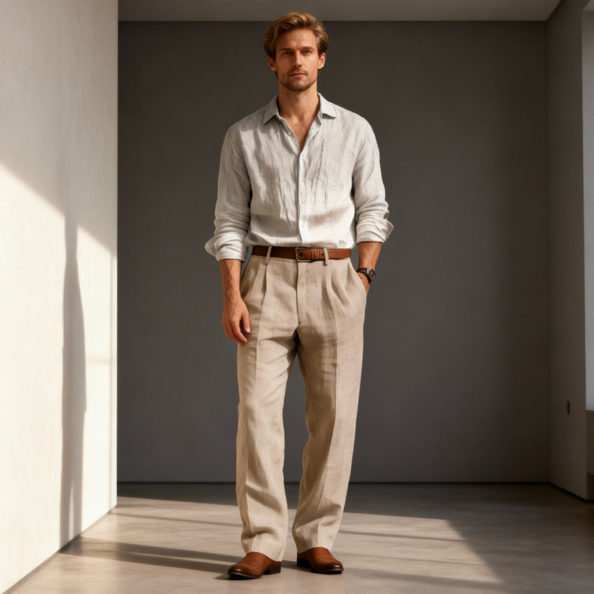 Gaétan | Pantalon Lin Coupe Droite