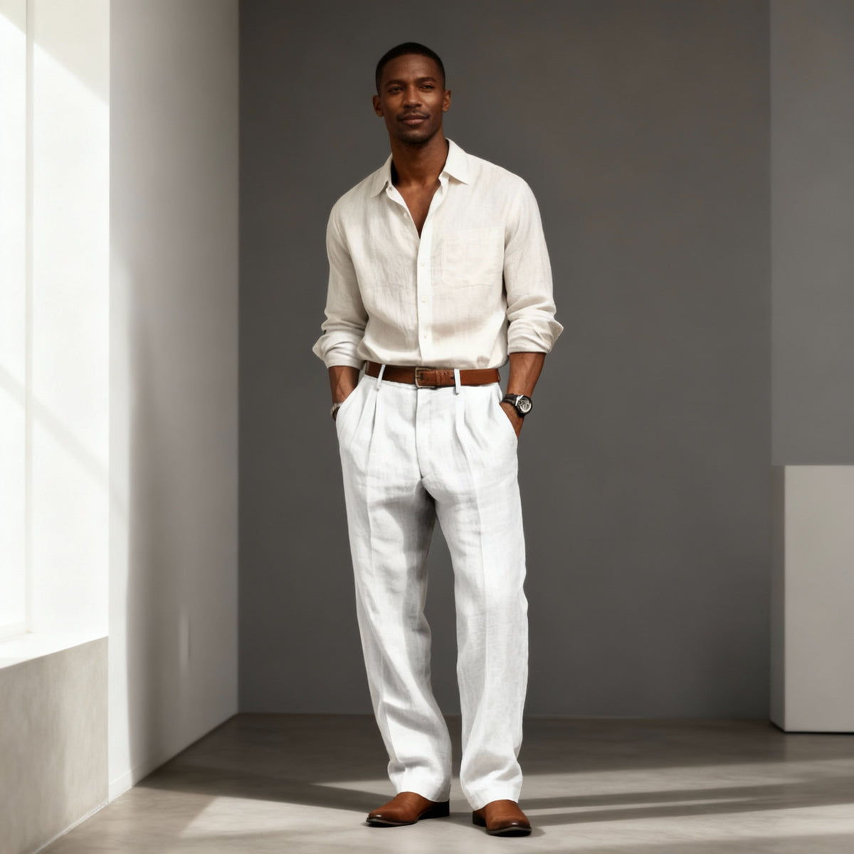 Gaétan | Pantalon Lin Coupe Droite