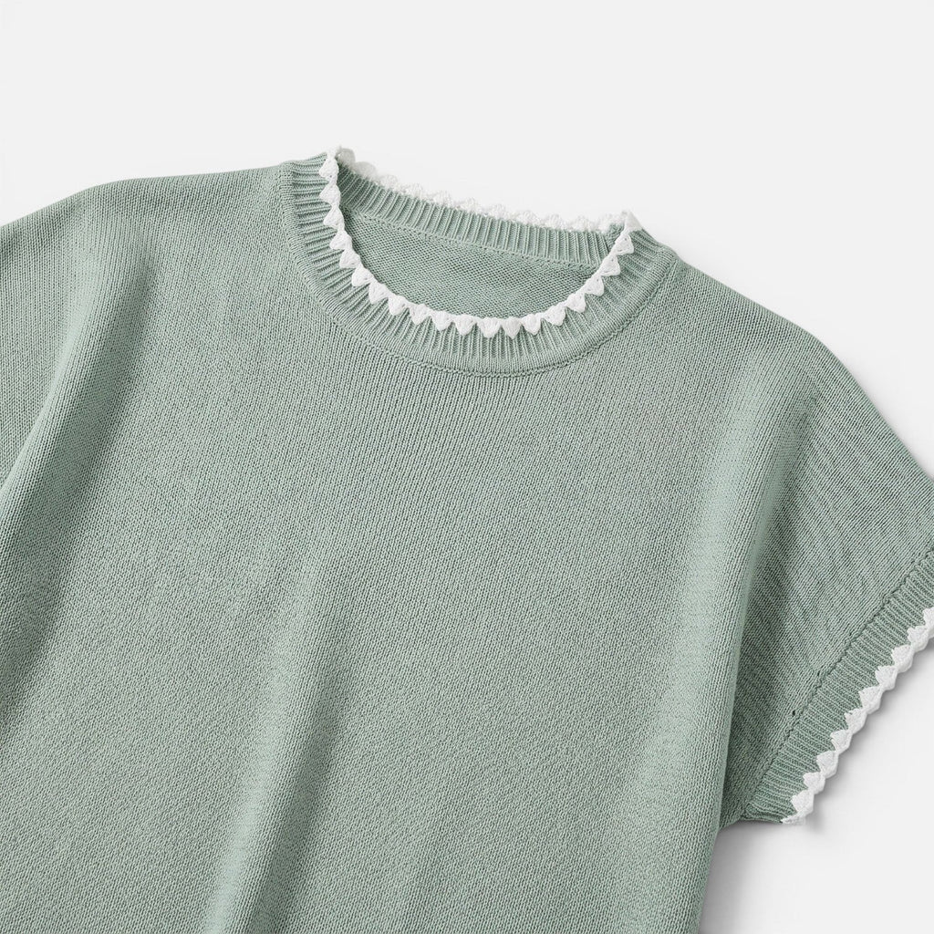 Danielle | Top en Maille Liseré Contrasté Femme