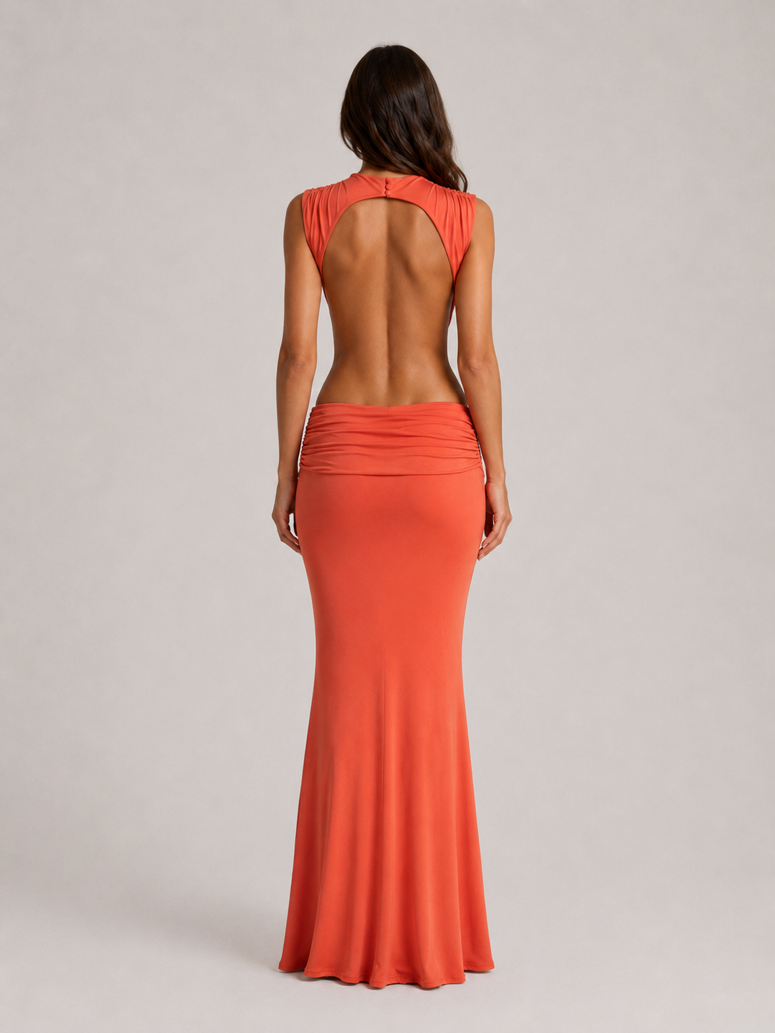 Flore | Robe Maxi Col Montant Découpes Femme