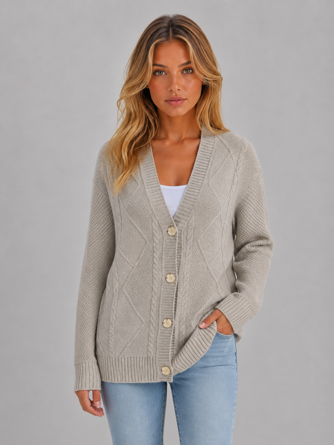 Priscilla | Gilet Torsadé Boutonné