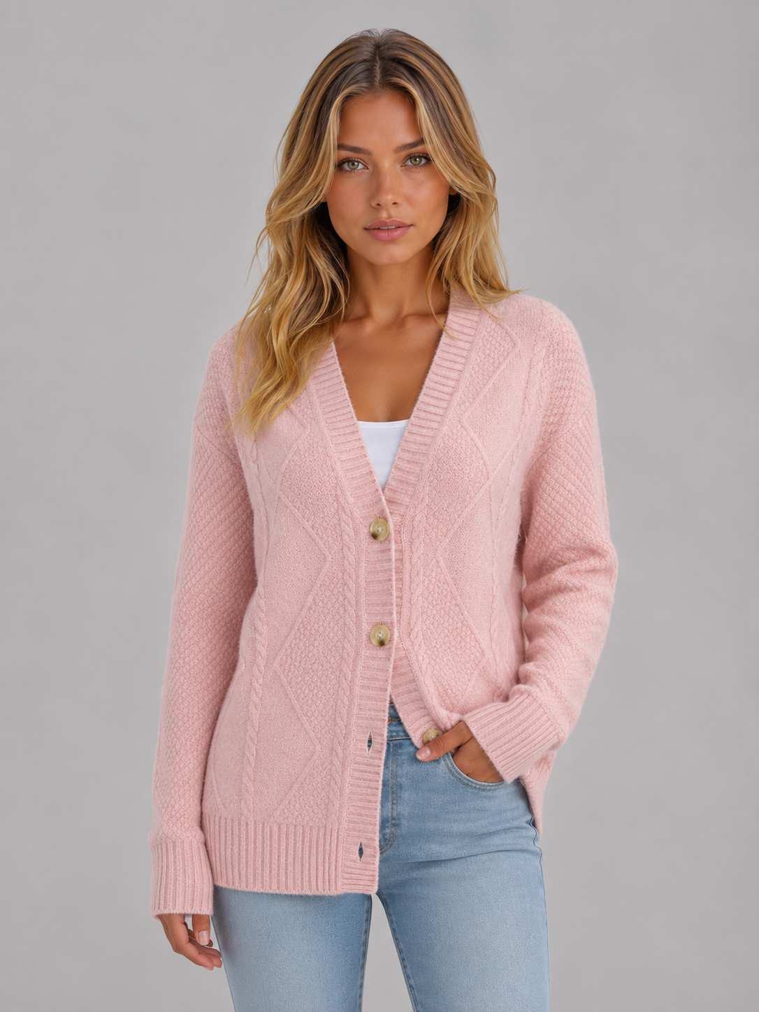 Priscilla | Gilet Torsadé Boutonné