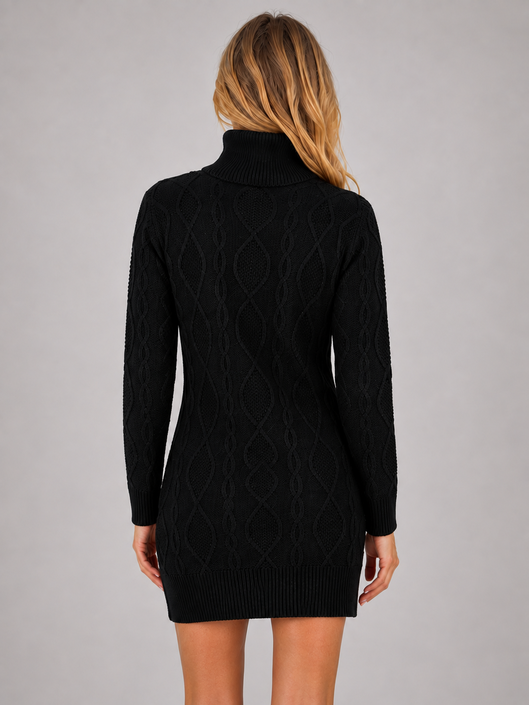 Béatrice | Robe Mini Torsadée Col Roulé