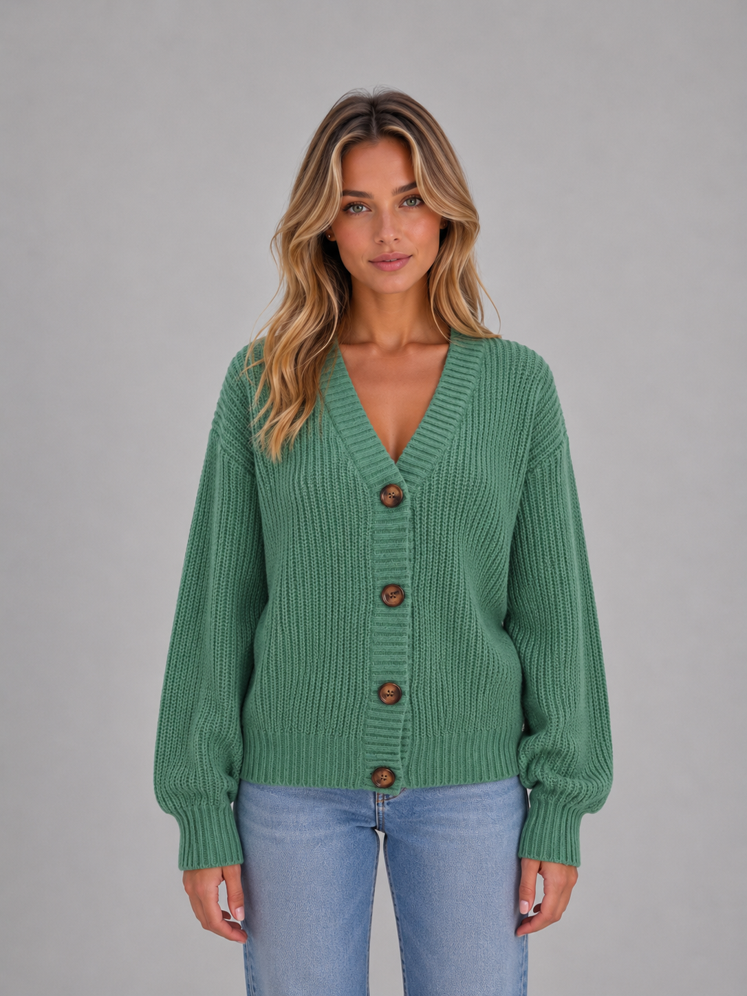 Régine | Gilet Chunky Col V