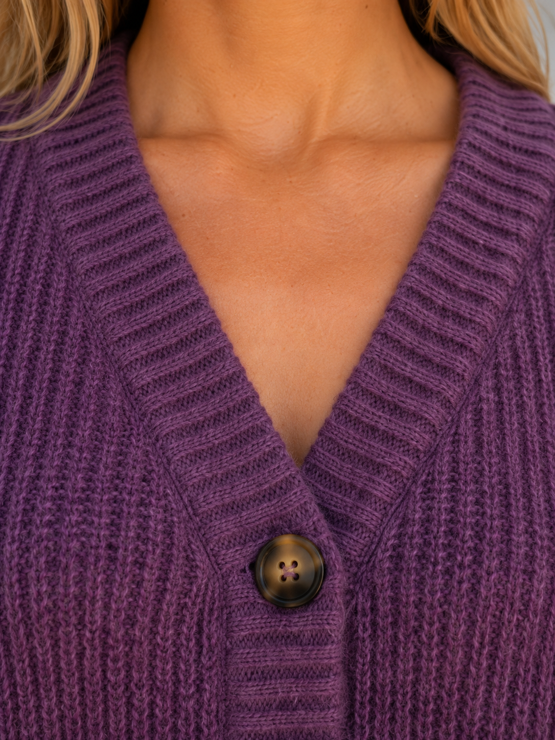 Régine | Gilet Chunky Col V