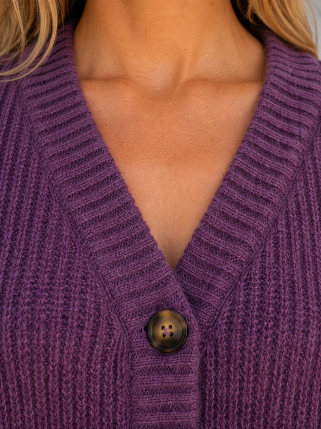 Xaviera | Gilet Maille Grosses Côtes Femme