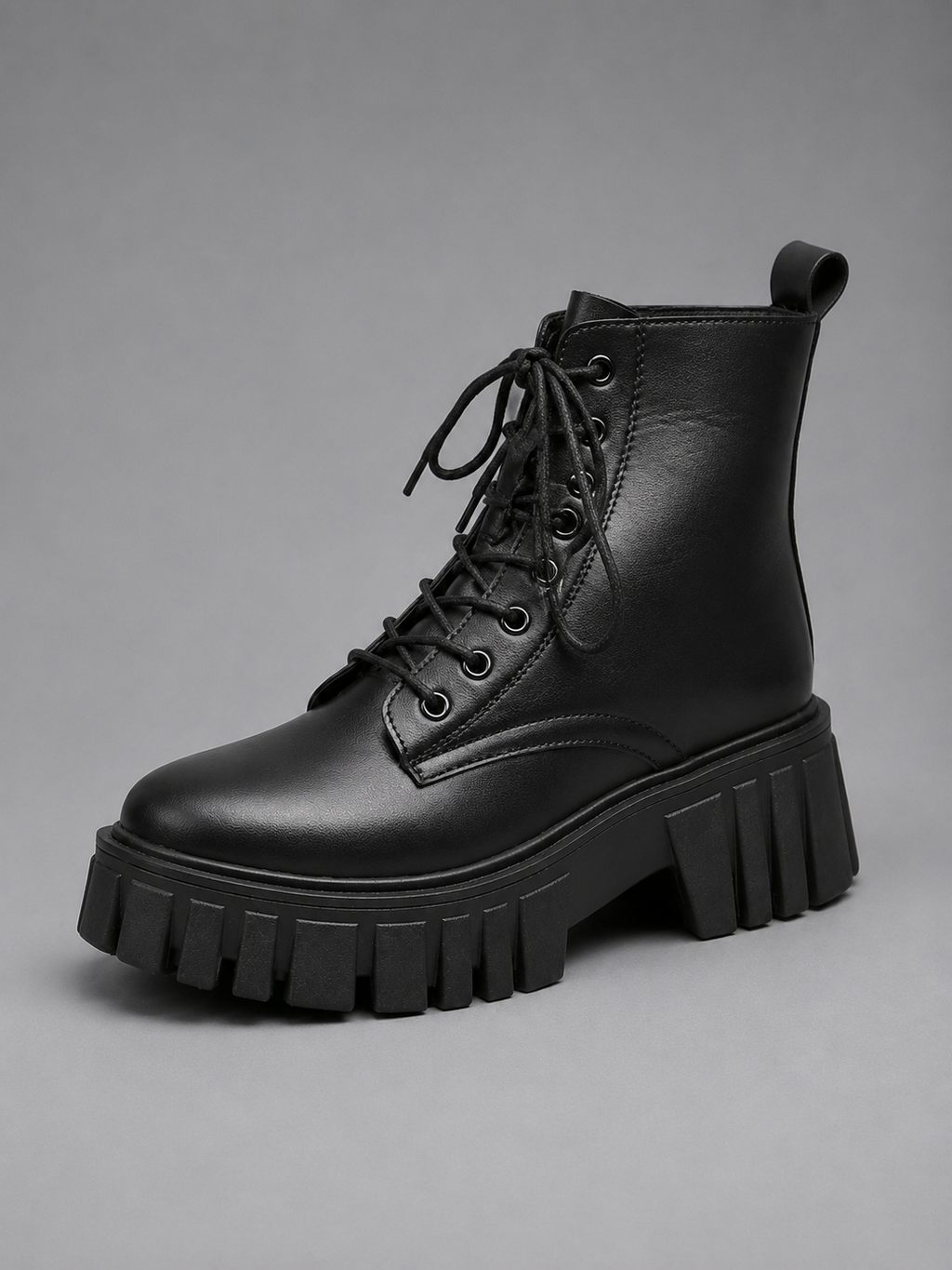 Adeline | Bottines Combat Aspect Cuir