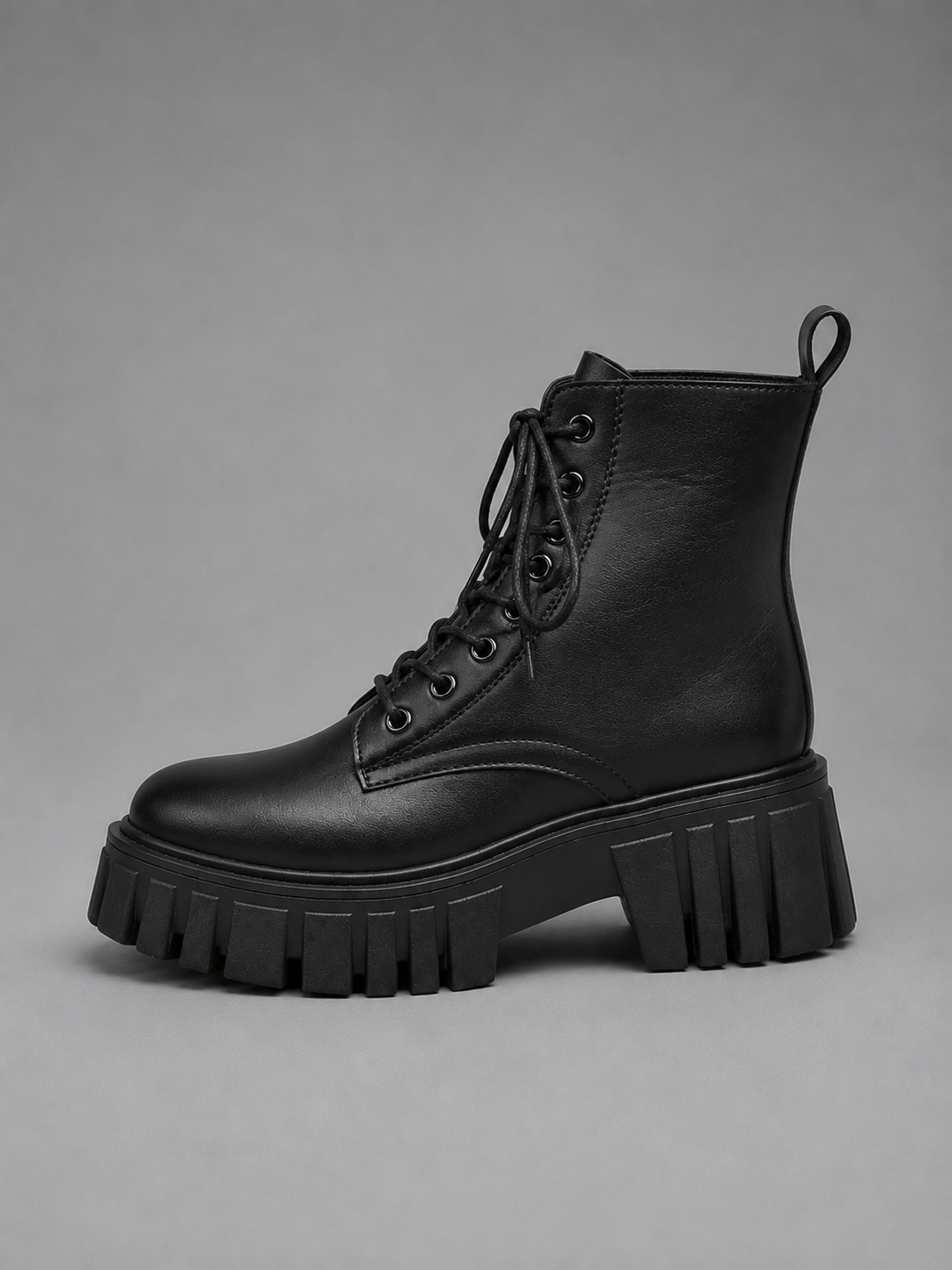 Adeline | Bottines Combat Aspect Cuir