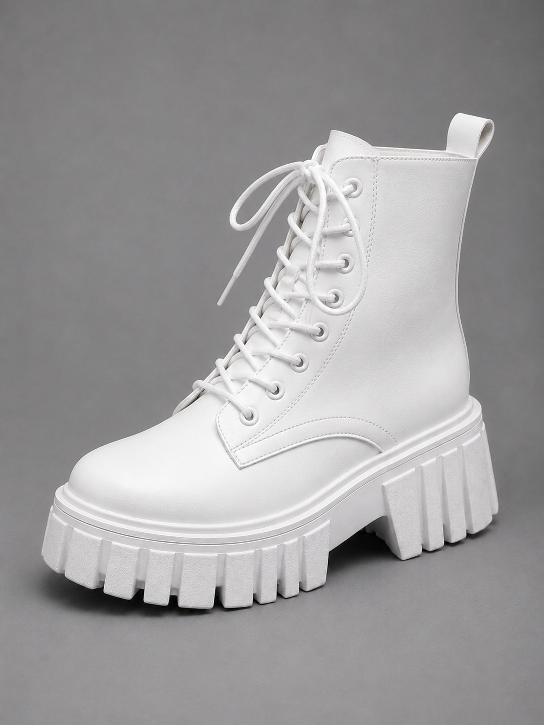 Adeline | Bottines Combat Aspect Cuir