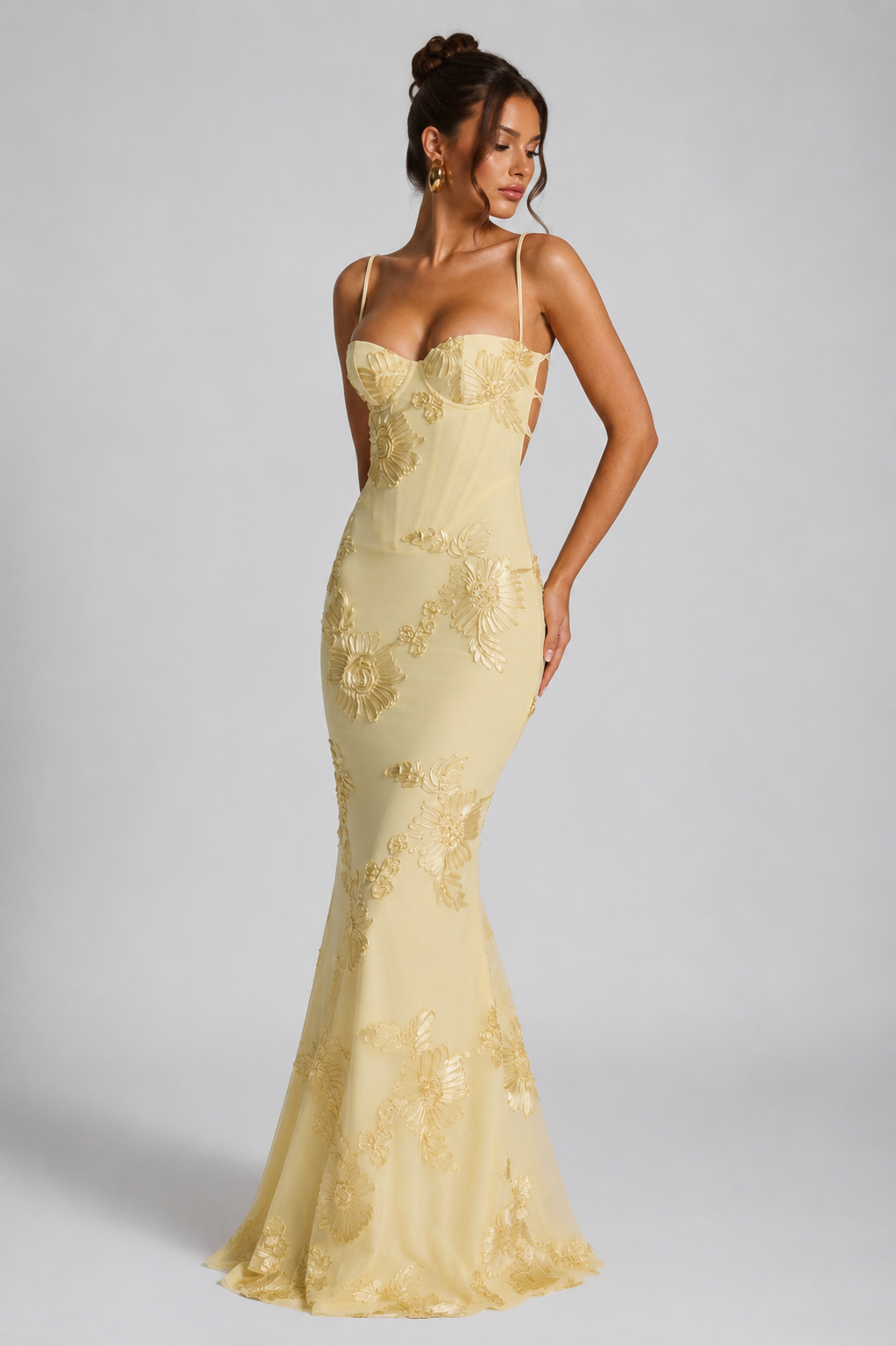 Fleur | Robe Maxi Corset Fleurie