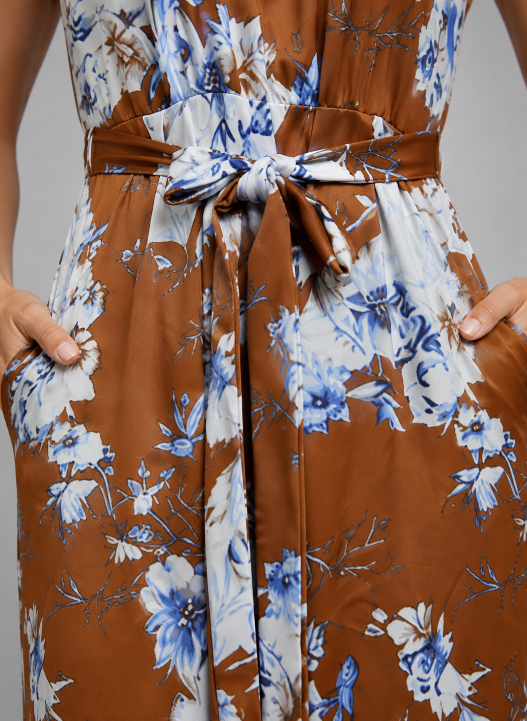 Oriane | Combinaison Pantalon Large Fleurie Dos Nu