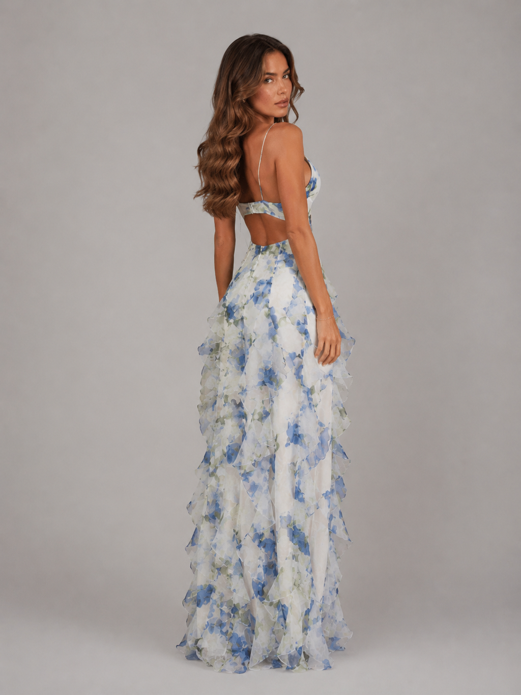 Desiree | Robe Maxi Volants Fleurie Femme