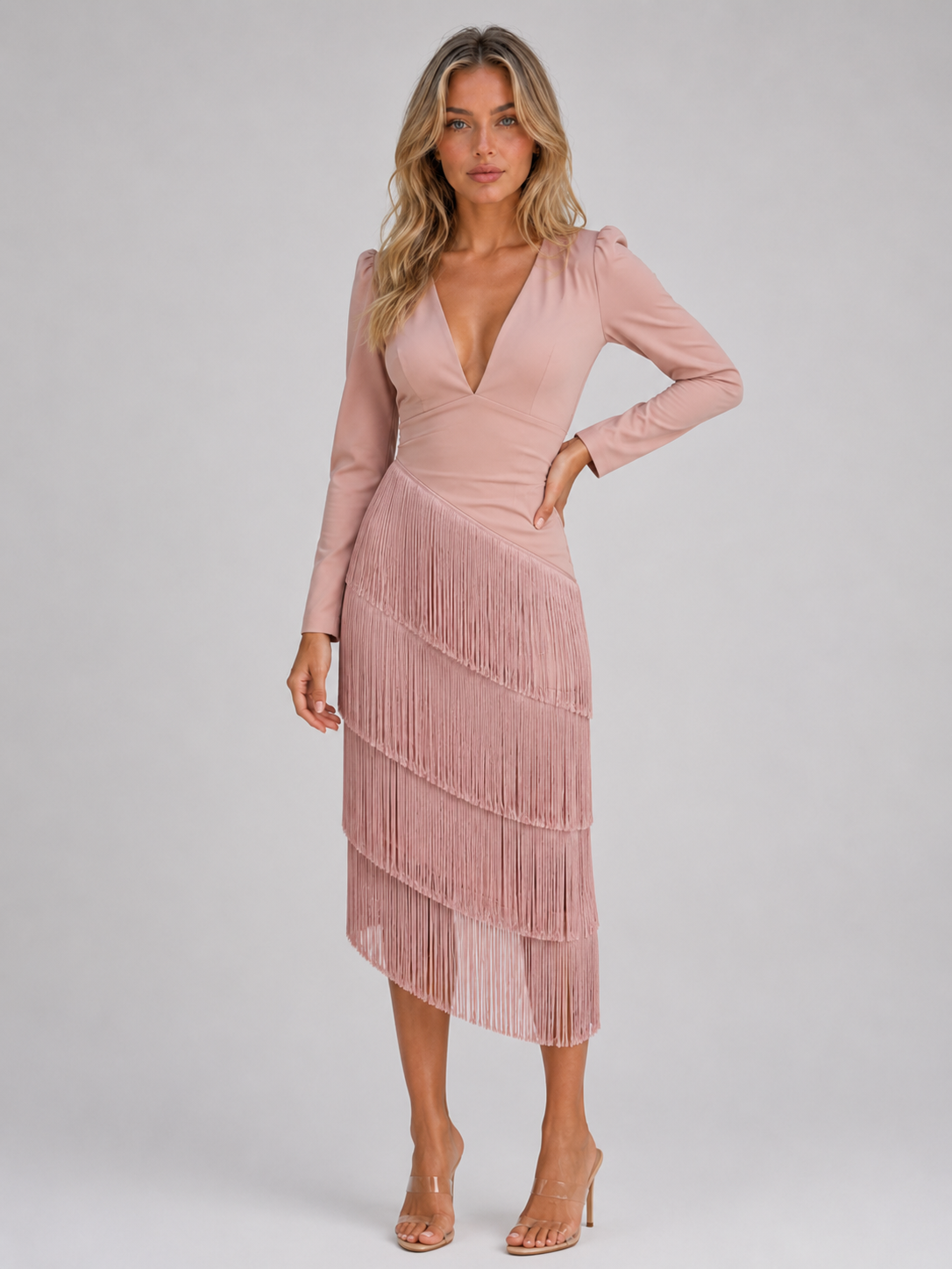 Nadège-Marie | Robe Midi à Franges