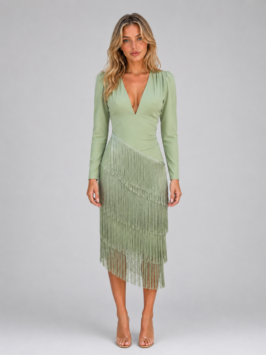Nadège-Marie | Robe Midi à Franges