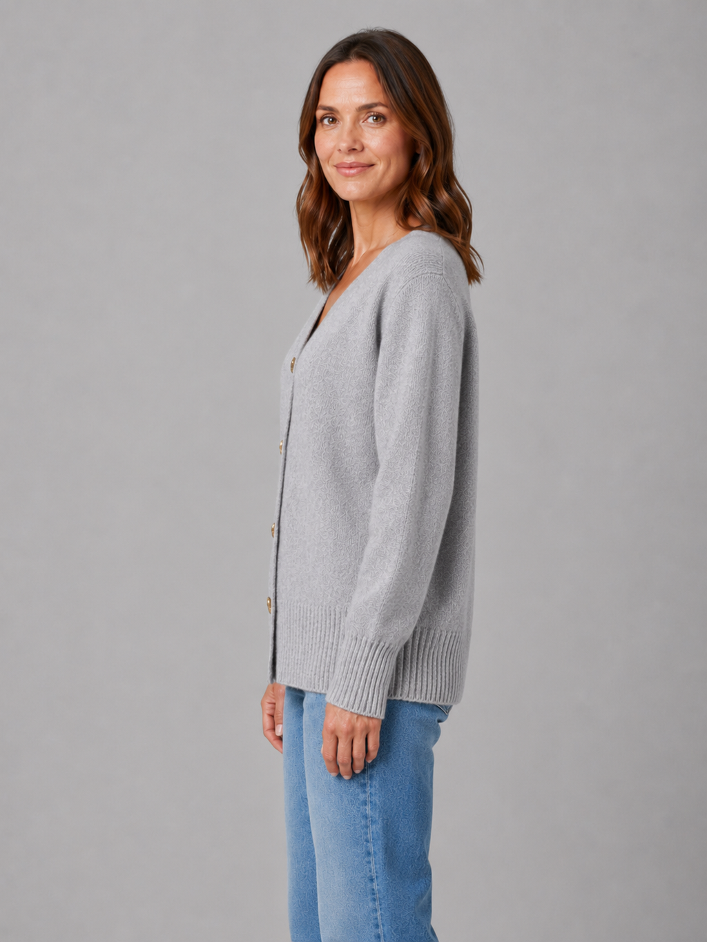 Félicie | Gilet Boutons Cœur Col V