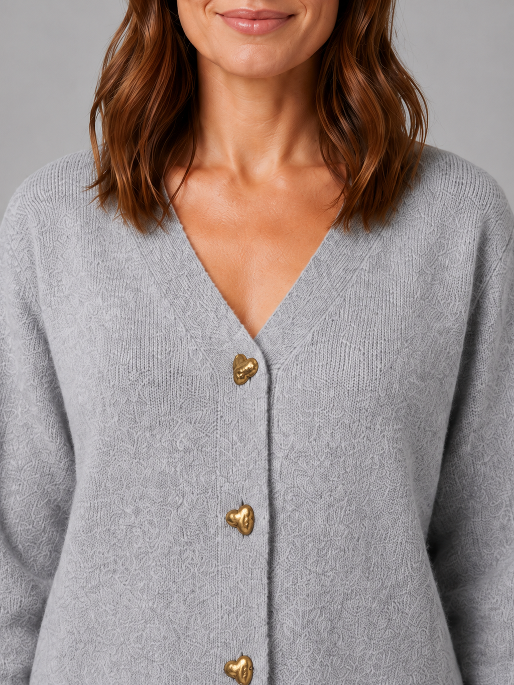 Félicie | Gilet Boutons Cœur Col V