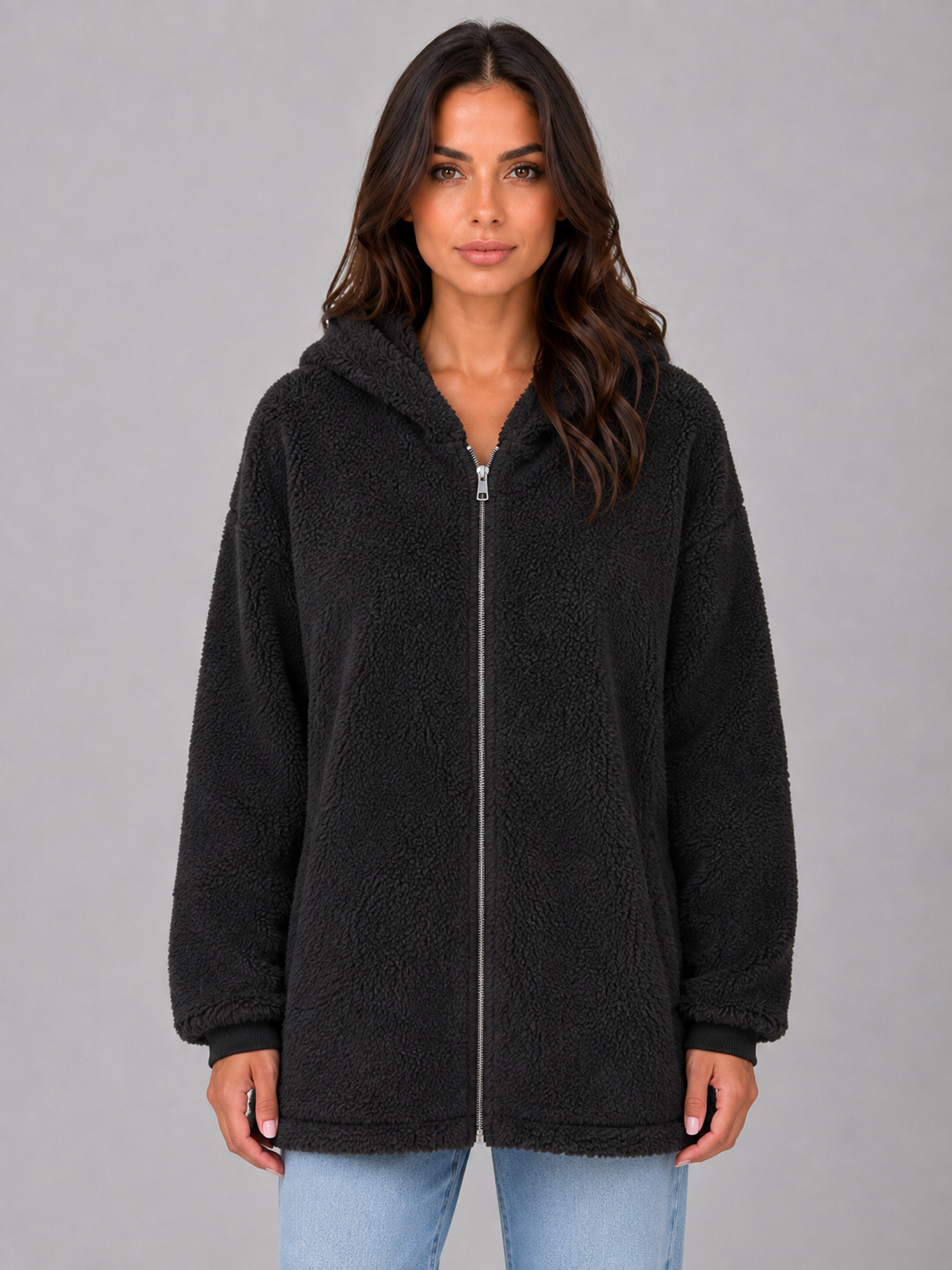 Malvina | Gilet Peau Lainée à Capuche
