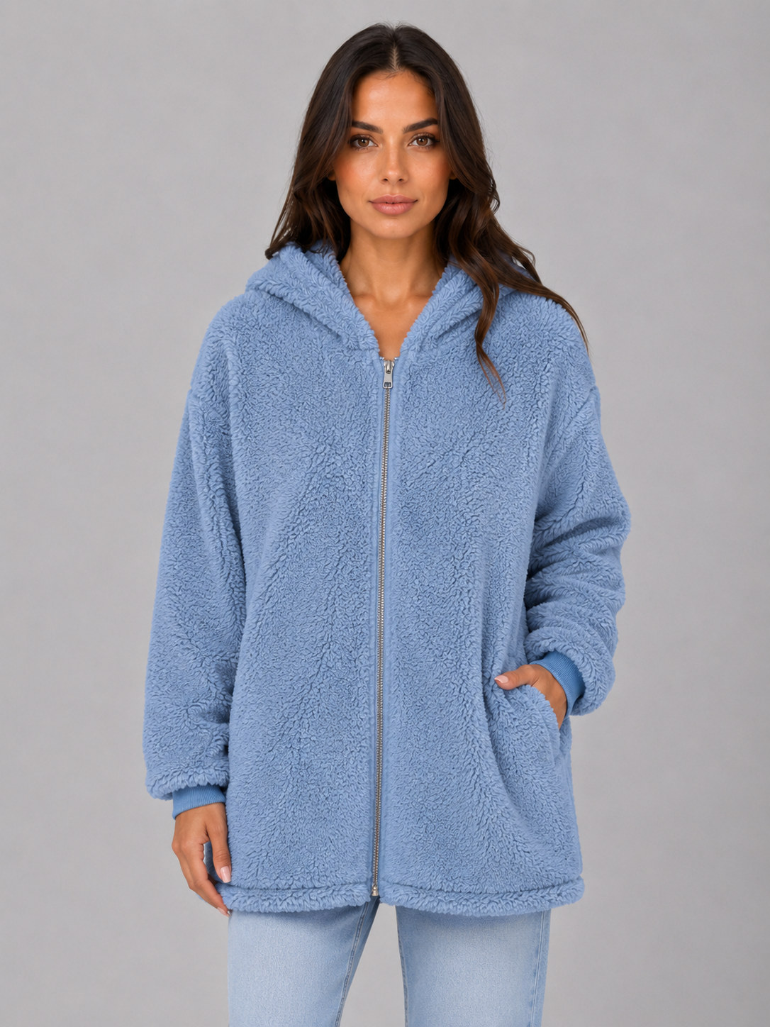 Malvina | Gilet Peau Lainée à Capuche