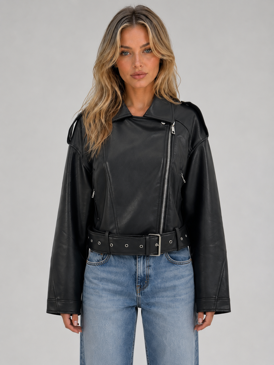 Iris-Marie | Blouson Motard Aspect Cuir